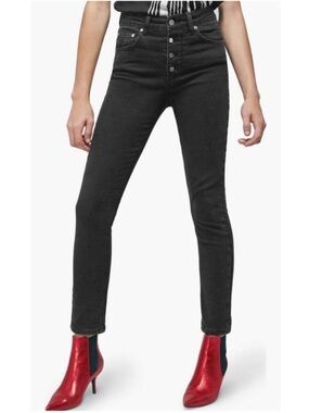 Anine Bing Frida Button Fly Jeans Black Size 28